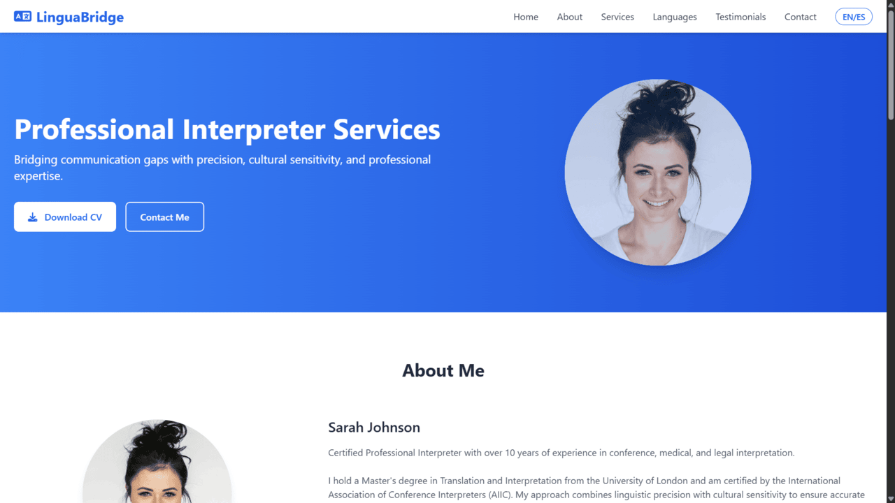 Interpreter Portfolio Preview